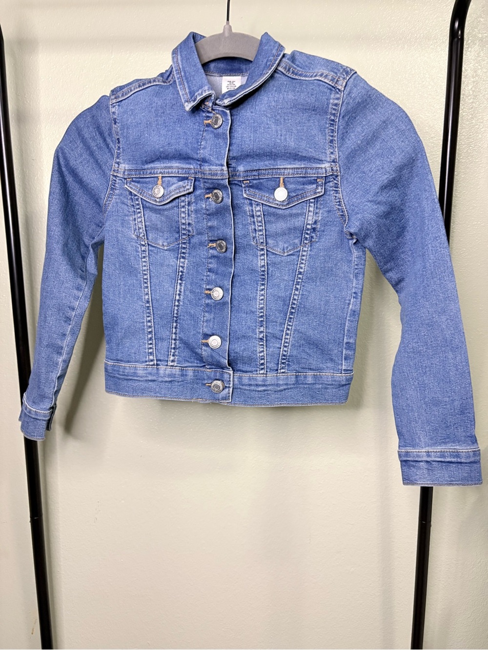 NWT Zara Girls Light Wash Classic Button Front Jean Trucker Jacket Size 8